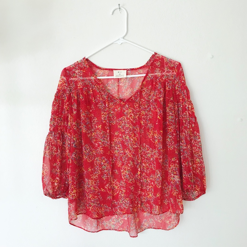 UO Long Sleeve Patterned Blouse